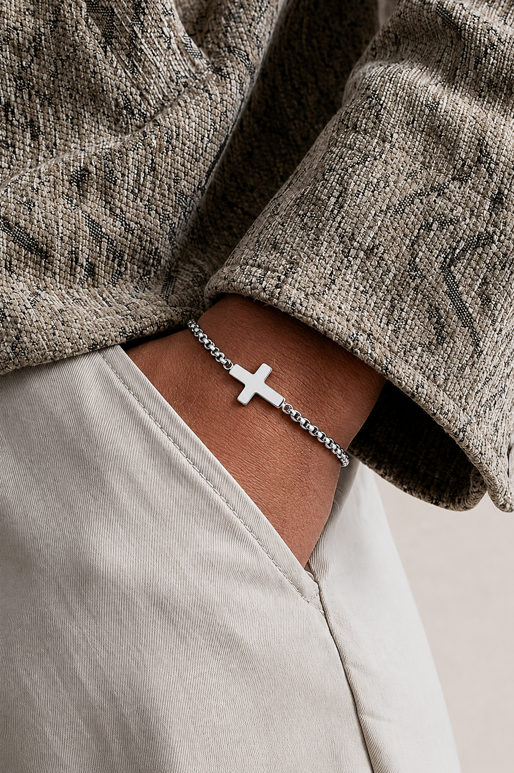 Silver Cross Bracelet